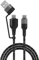 4smarts USB-A and USB-C to USB-C Cable ComboCord CA 1.5m fabric monochrome