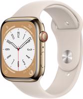 Apple Watch Series 8 45mm Cellular - arany rozsdamentes acél tok, csillagfény sport szíj