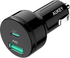 Aukey Adaptive USB-C Charge 2.0 2-Port Car Charger