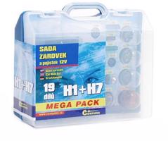 COMPASS  MEGA H1+H7+biztosítékok, pót készlet 12V