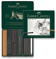 Faber-Castell Pitt Monochrome rajzszén fémdobozban, 24 db-os készlet