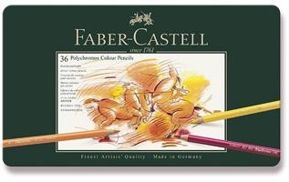 Faber-Castell Polychromos színesek bádog dobozban, 36 szín