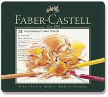 Faber-Castell Polychromos zsírkréták bádogdobozban, 24 szín