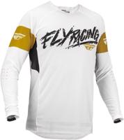 Fly Racing dres Evolution DST, 2023 bílá/zlatá/černá