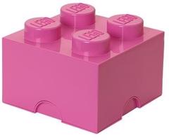 LEGO tároló doboz 4 250 x 250 x 180 mm - Rózsaszín