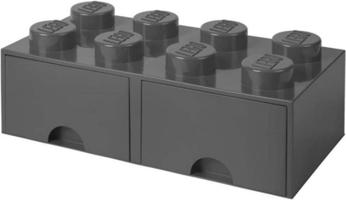 LEGO tárolódoboz 8 fiókkal - sötét szürke