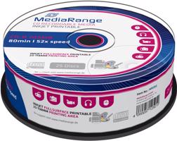 MediaRange CD-R Inkjet Printable Fullsurface 25db cakebox