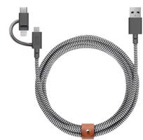 Native Union Belt Universal Cable USB-C to Lightning + USB-C - 1.5m, Zebra