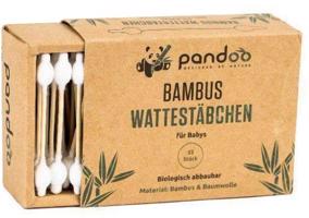 PANDOO bambusz fültisztító pálcika organikus pamutból 55 db