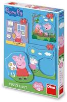 Peppa Pig család 3-5 baba puzzle készlet