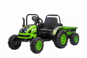 POWER Traktor pótkocsival, zöld