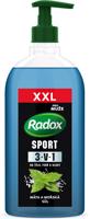 Radox Sport 3 az 1-ben Férfi tusfürdő testre, arcra és hajra 750 ml