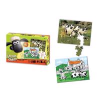 Shaun the Sheep - Kétoldalas puzzle zsírkrétával 50db