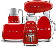 SMEG 50's Retro Style 4,8 l-es konyhai robotgép piros, rozsdamentes acél alaplappal + motorháztető +