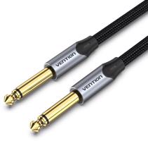 Vention Cotton Braided 6.5mm Male to Male Audio Cable 0.5M Gray Aluminum Alloy Type
