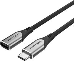 Vention Nylon Braided Type-C (USB-C) Extension Cable (4K / PD / 60W / 5Gbps / 3A) 0.5m Gray