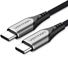 Vention Type-C (USB-C) 2.0 (M) to USB-C (M) Cable 0.5m Gray Aluminum Alloy Type