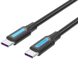 Vention Type-C (USB-C) 2.0 Male to USB-C Male 100W / 5A Cable 1.5m Black PVC Type