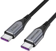 Vention USB-C 3.2 Gen 2 100W 10Gbps Cable 0.5M Gray Aluminum Alloy Type